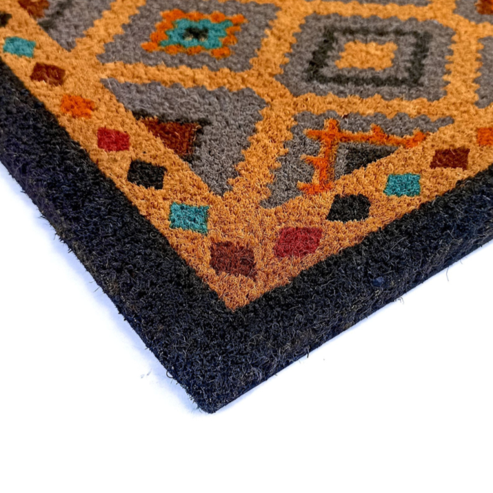 Kilim Multicolour PVC Backed Coir Doormat - Fab Habitat , Doormats, 