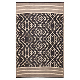 Kilimanjaro Beige and Black Tribal African Large Outdoor Rug - Fab Habitat , Recycled Plastic Rugs & Mats, 