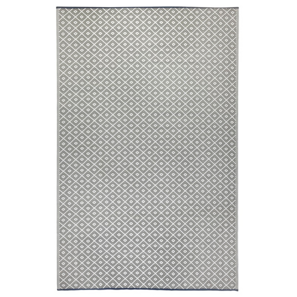 Kimberley Grey and White Diamond Recycled Plastic Outdoor Rug - Fab Habitat , Recycled Plastic Rugs & Mats, 
