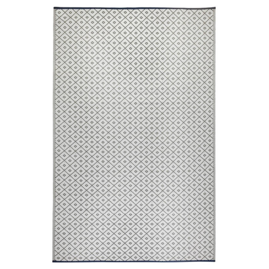 Kimberley Grey and White Diamond Recycled Plastic Large Rug - Fab Habitat , Recycled Plastic Rugs & Mats, 