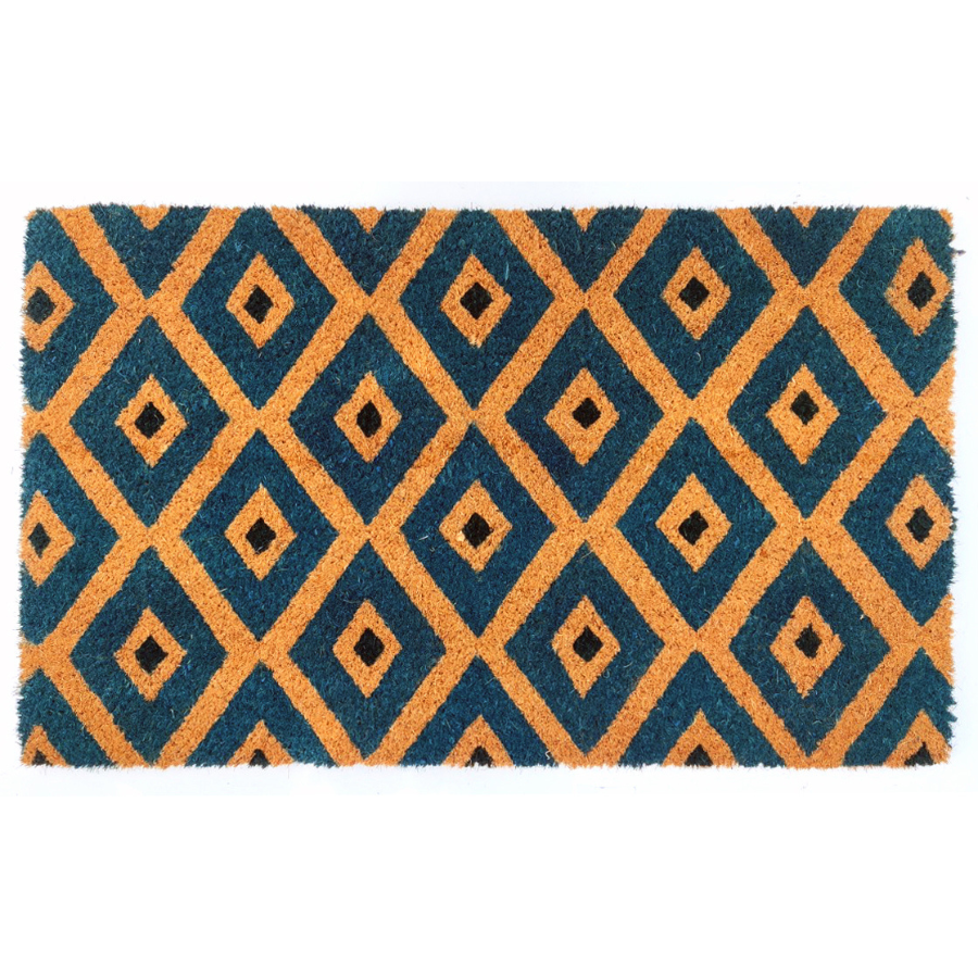 Kimberley Blue Diamond PVC backed Coir Doormat - Fab Habitat , Doormats, 