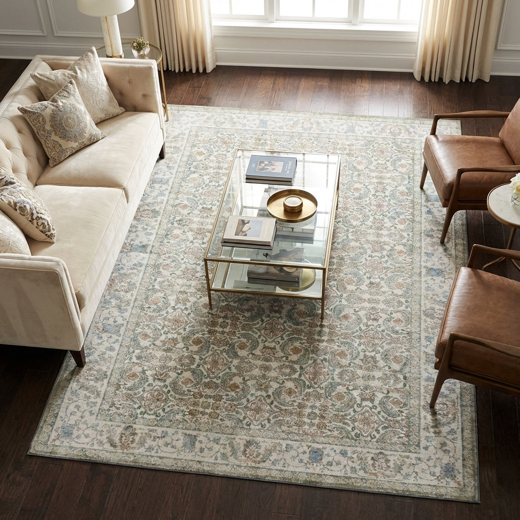 Kingston Multicoloured Distressed Machine Washable Rug