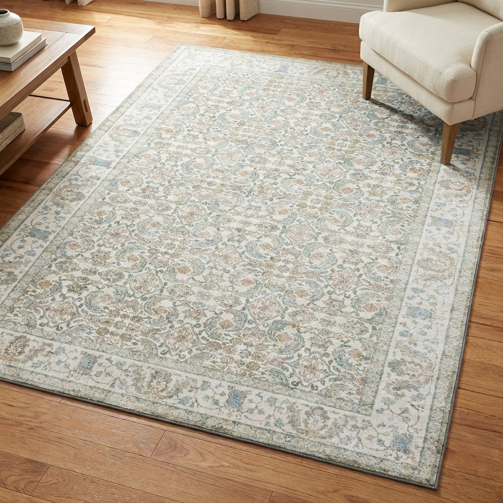 Kingston Multicoloured Distressed Machine Washable Rug