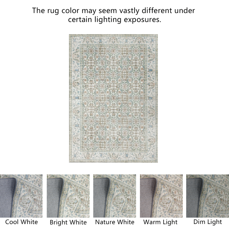 Kingston Multicoloured Distressed Machine Washable Rug