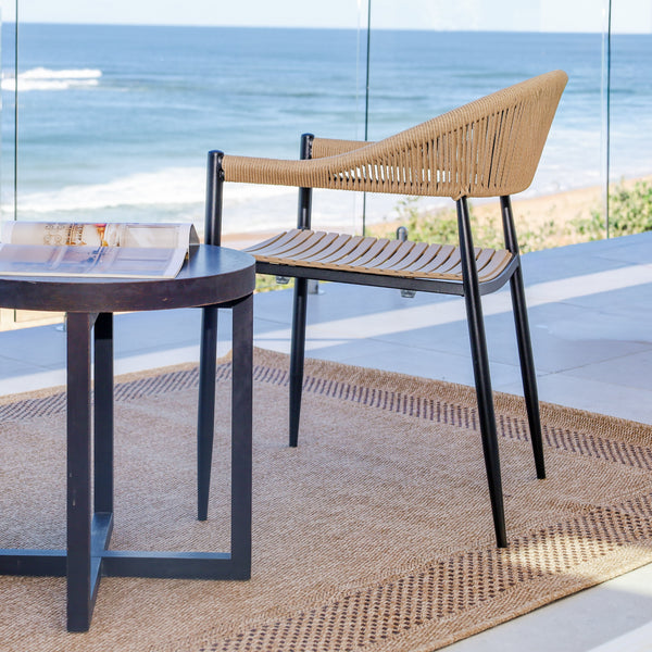 Knox Beige & Black Outdoor Dining Chair