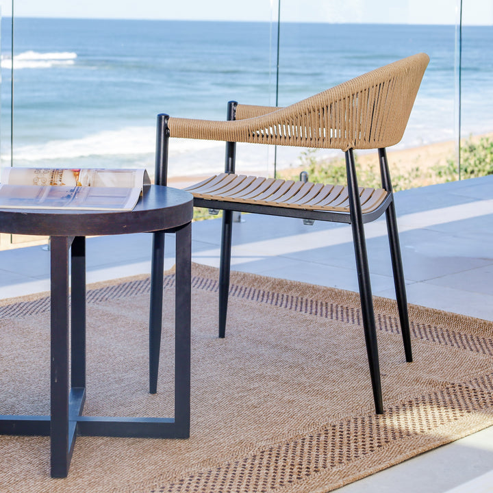 Knox Beige & Black Outdoor Dining Chair