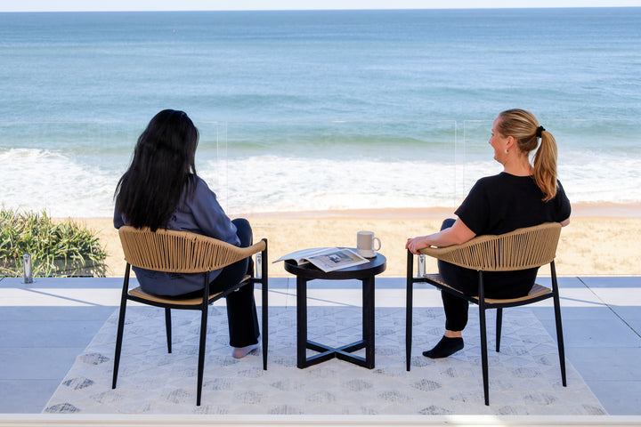 Knox Beige & Black Outdoor Dining Chair