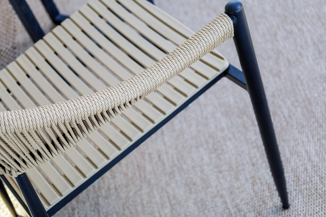 Knox Beige & Black Outdoor Dining Chair