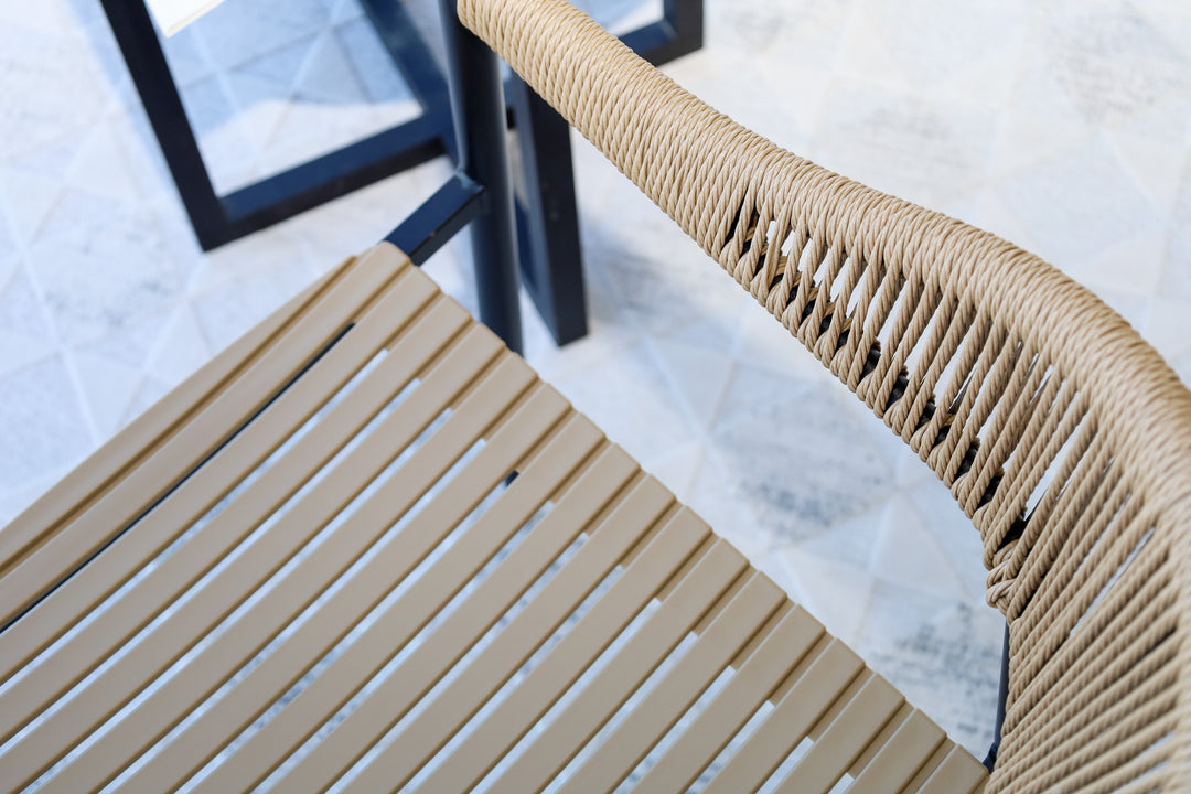 Knox Beige & Black Outdoor Dining Chair