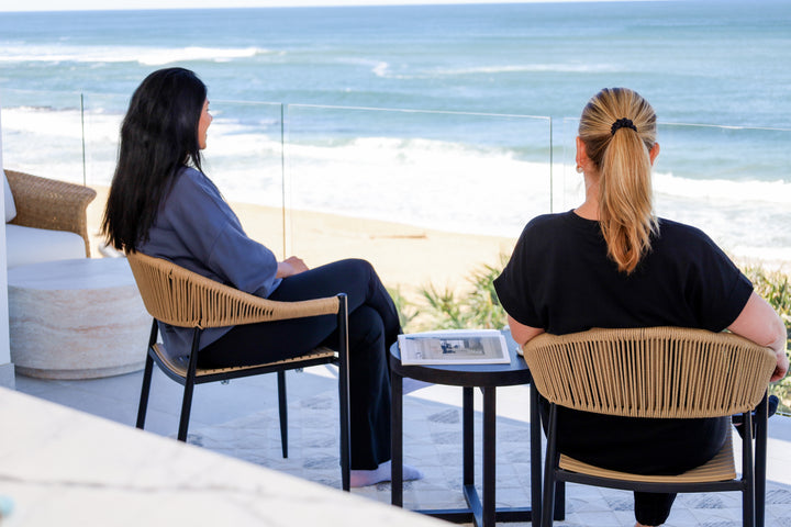Knox Beige & Black Outdoor Dining Chair