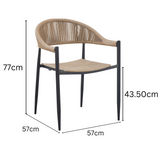 Knox Beige & Black Outdoor Dining Chair