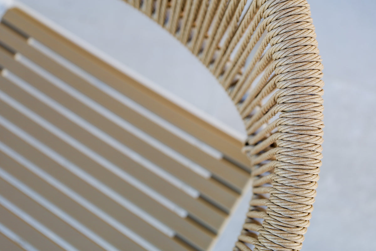 Knox Beige & White Outdoor Dining Chair