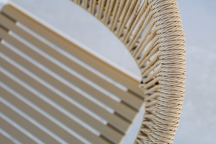 Knox Beige & White Outdoor Dining Chair