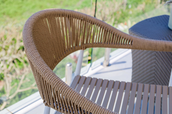 Knox Beige & White Outdoor Dining Chair