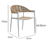 Knox Beige & White Outdoor Dining Chair