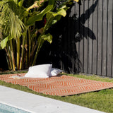 Kona Peach Recycled Plastic Large Outdoor Rug - Fab Habitat , Recycled Plastic Rugs & Mats, 