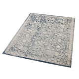 Kure Navy and White Traditional Distrssed Extra Large Rug