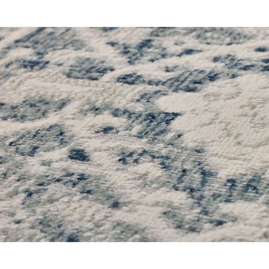 Kure Navy and White Traditional Distrssed Large Rug