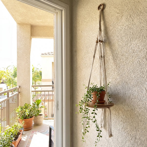 Lho 1 Tier Macramé Hanging Shelf