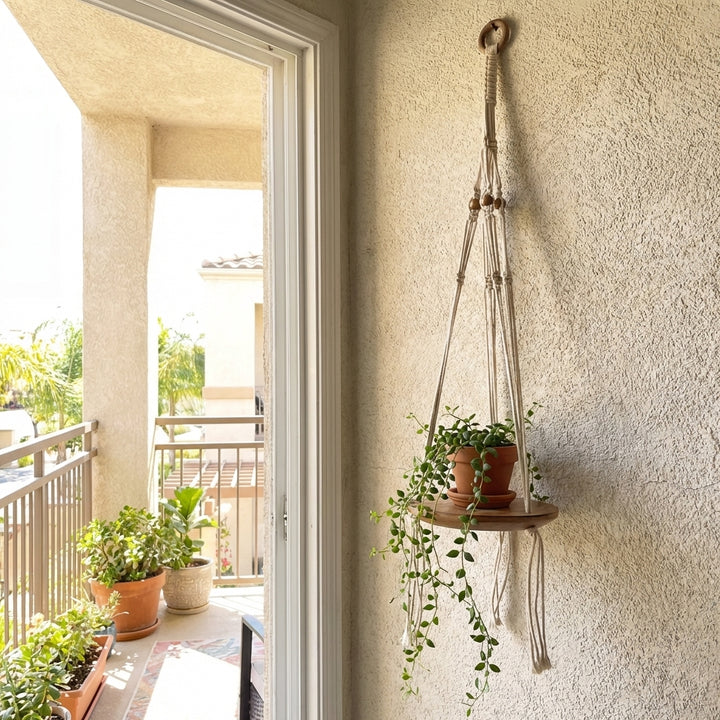 Lho 1 Tier Macramé Hanging Shelf