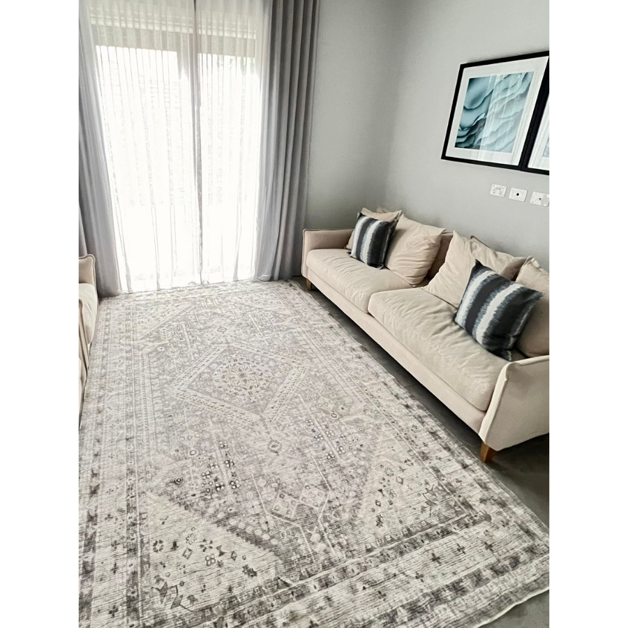 Lagos Machine Washable Large Grey Carpet Rug - Fab Habitat , Rugs, 