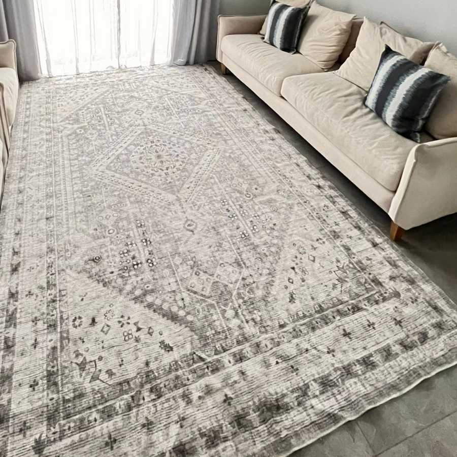 Lagos Machine Washable Large Grey Carpet Rug - Fab Habitat , Rugs, [product_size],