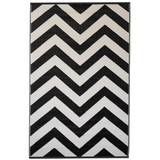 Laguna Black and White Chevron Large Recycled Plastic Rug - Fab Habitat , Recycled Plastic Rugs & Mats, 