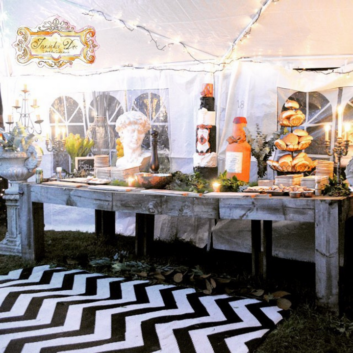 Laguna Black and White Chevron Recycled Plastic Outdoor Rug - Fab Habitat , Recycled Plastic Rugs & Mats, [product_size],
