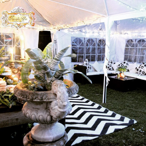 Laguna Black and White Chevron Large Recycled Plastic Rug - Fab Habitat , Recycled Plastic Rugs & Mats, 