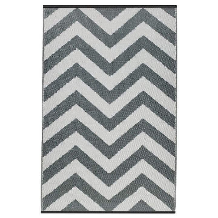 Laguna Paloma and White Chevron Large Outdoor Rug - Fab Habitat , Recycled Plastic Rugs & Mats, 