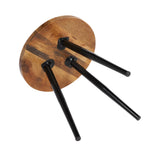 Roma Natural Mango Wood Tall Round Side Table With Black Metal Legs - Fab Habitat , Side Tables, 