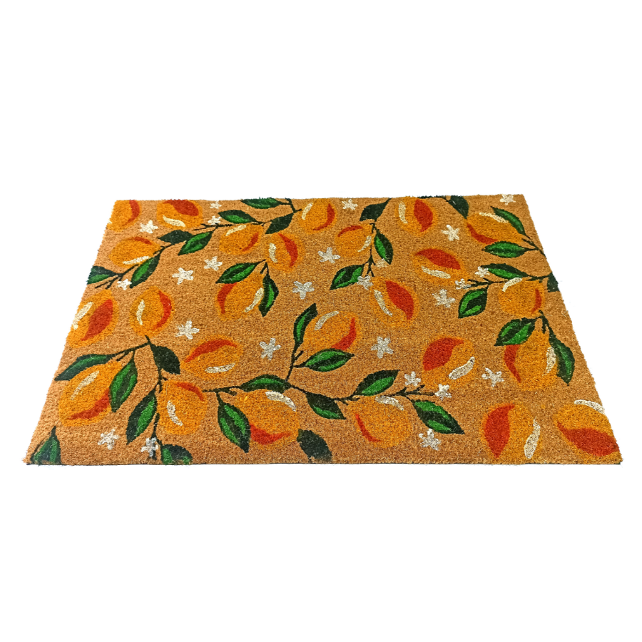Lemon Branches PVC Backed Coir Doormat - Fab Habitat , Doormats,