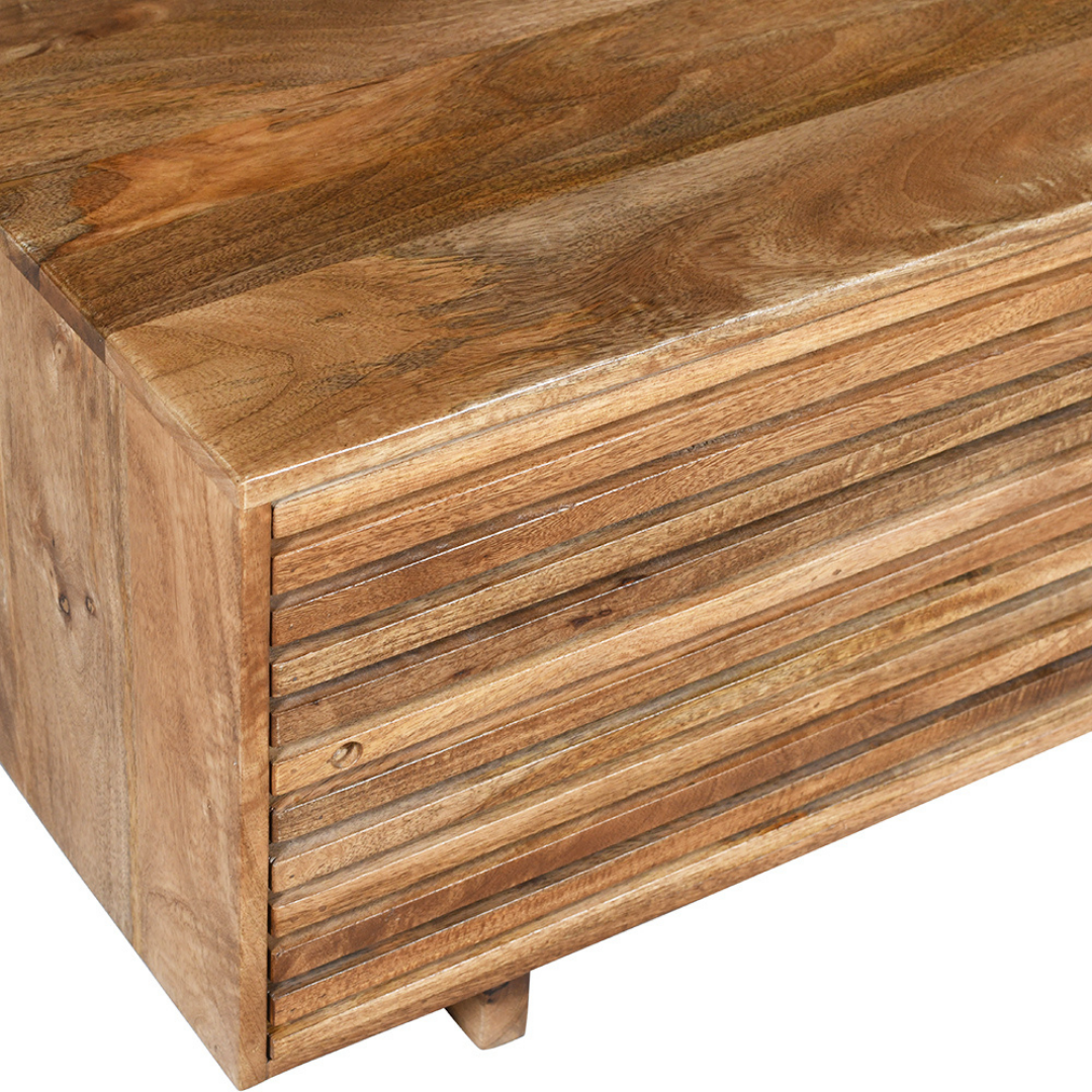 Leo Sliding Doors Solid Wood 140 cm Modern Entertainment TV Unit with Storage - Fab Habitat , TV Units, 