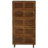Leo Solid Wood Modern 5 Drawer Chest Tallboy - Fab Habitat , Chest Of Drawers, 