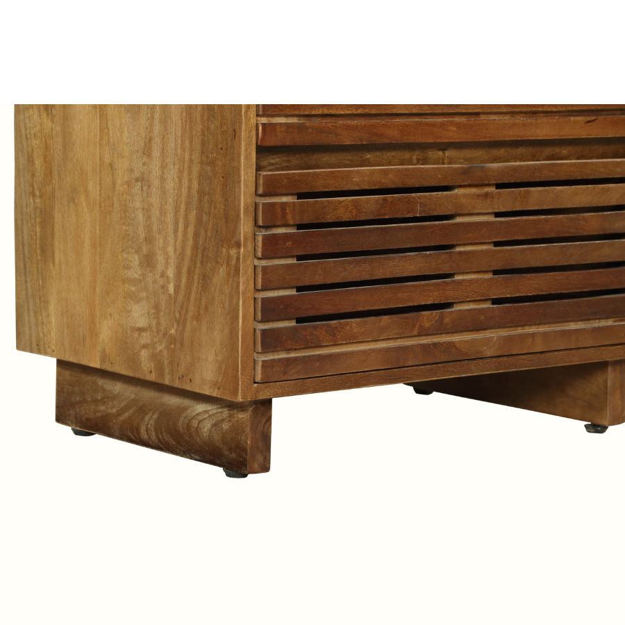 Leo Solid Wood Modern 5 Drawer Chest Tallboy - Fab Habitat , Chest Of Drawers, 