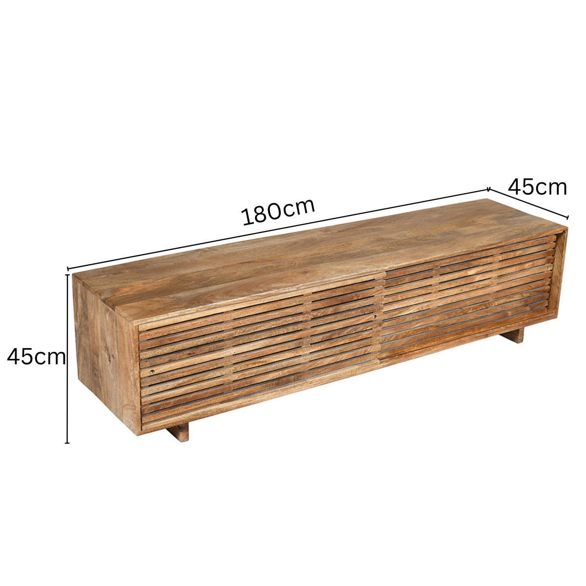 Leo TV Unit 180cm – Natural Timber with Rattan Doors – Buy Online in Australia
