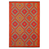 Lhasa Orange and Violet Moroccan Large Outdoor Carpet Rug - Fab Habitat , Recycled Plastic Rugs & Mats, 
