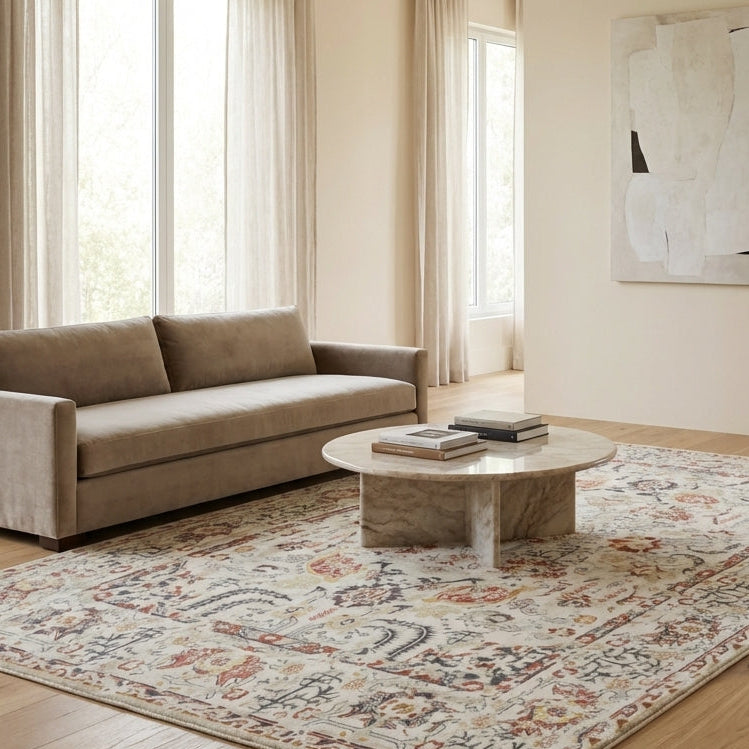 Lima Multicolour Traditional Machine Washable Rug