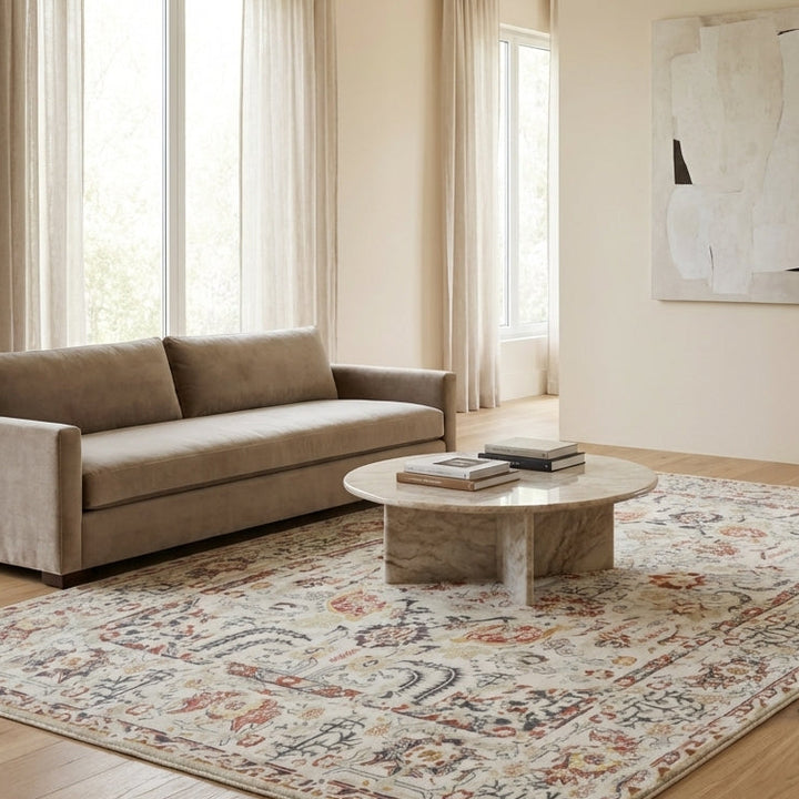 Lima Multicolour Traditional Machine Washable Rug