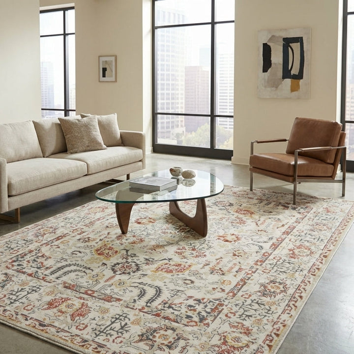 Lima Multicolour Traditional Machine Washable Rug