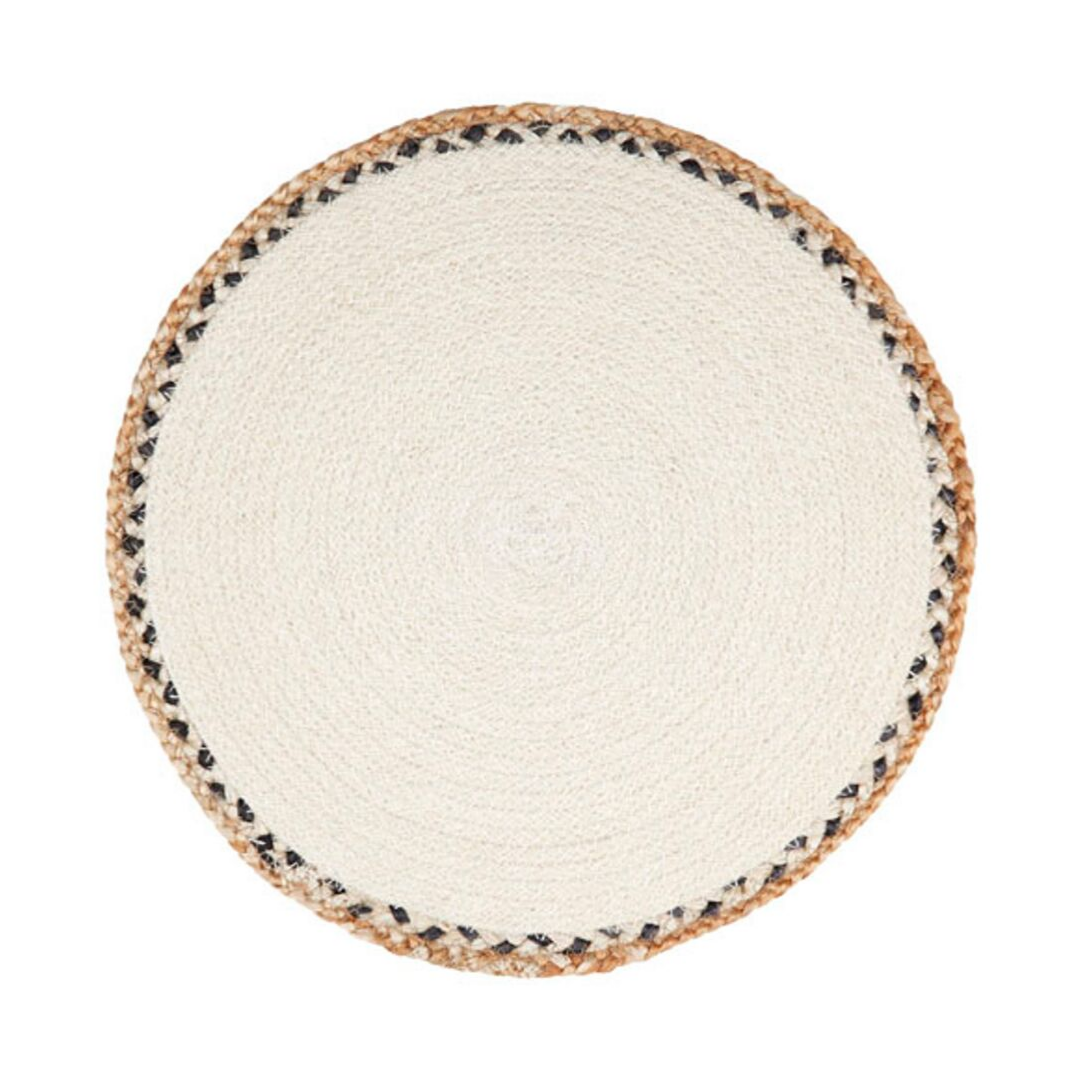 Set Of 4 Linnet 38 cm Cream Jute Braided Round Placemats - Fab Habitat , Placemats, 