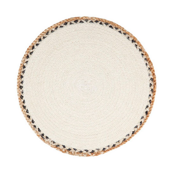 Set Of 4 Linnet 38 cm Cream Jute Braided Round Placemats - Fab Habitat , Placemats, 