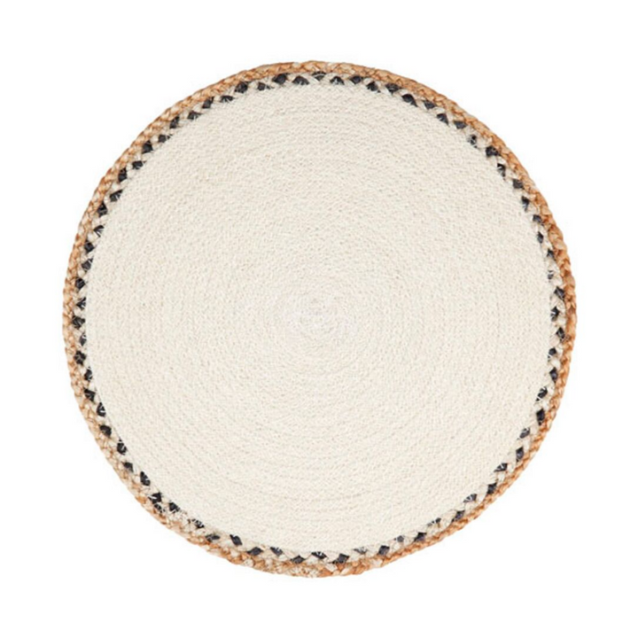 Set Of 4 Linnet 38 cm Cream Jute Braided Round Placemats - Fab Habitat , Placemats, [product_size],