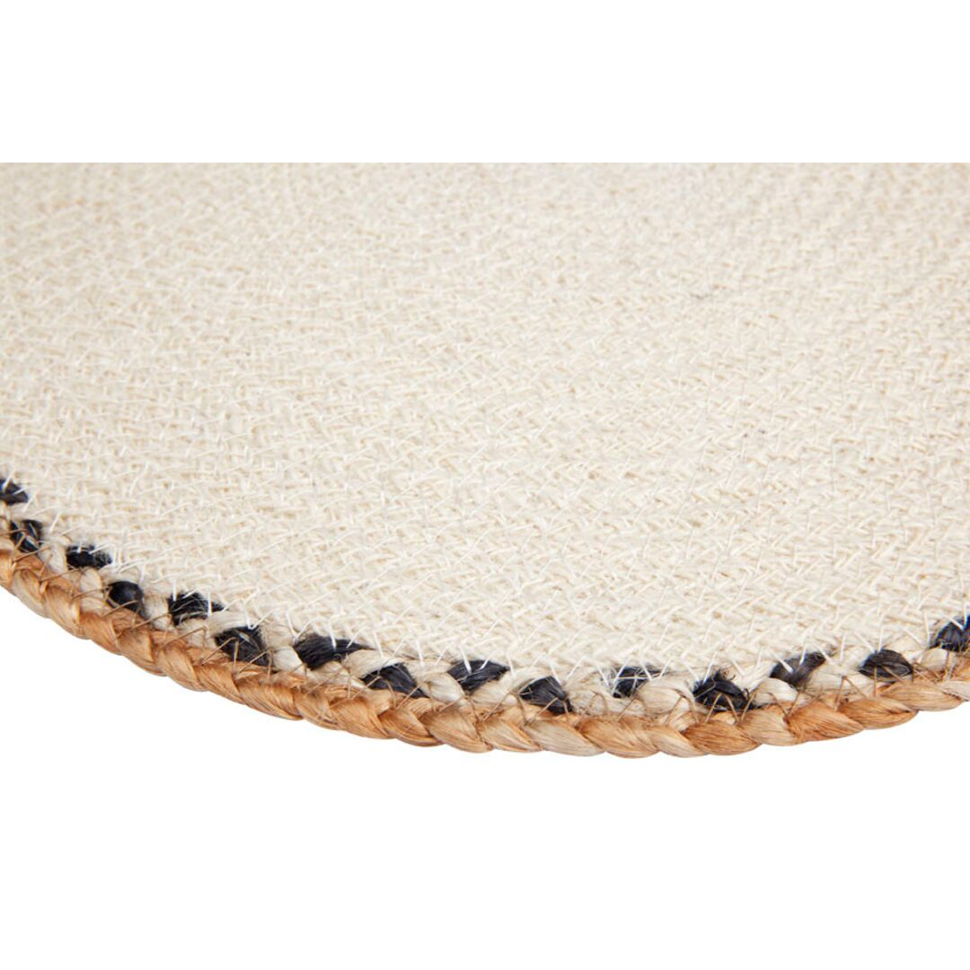 Set Of 4 Linnet 38 cm Cream Jute Braided Round Placemats - Fab Habitat , Placemats, 