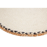 Set Of 4 Linnet 38 cm Cream Jute Braided Round Placemats - Fab Habitat , Placemats, 