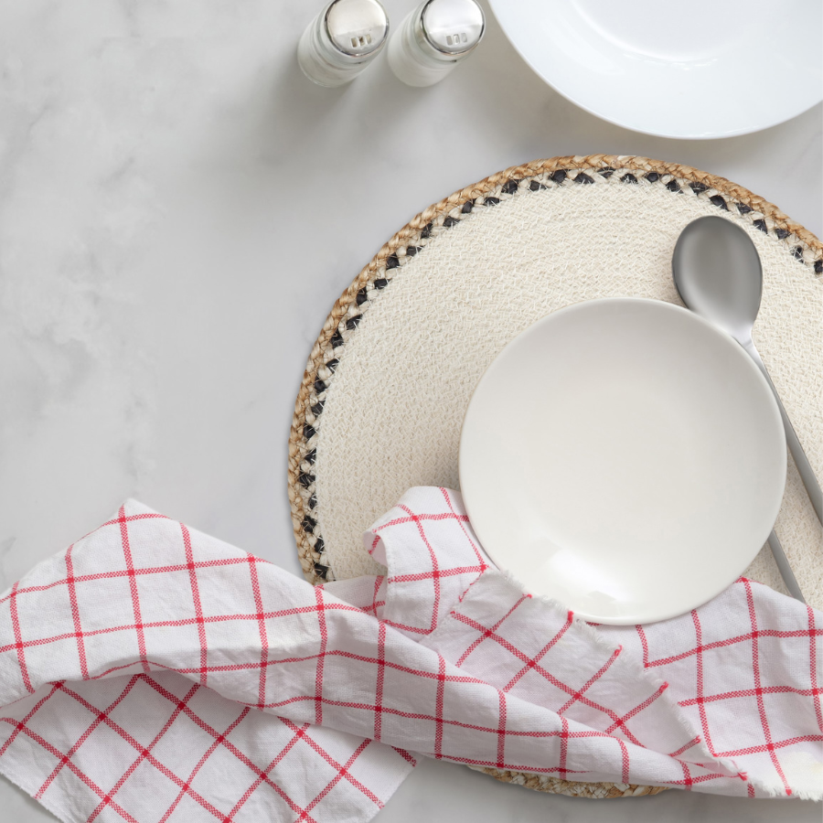 Set Of 4 Linnet 38 cm Cream Jute Braided Round Placemats - Fab Habitat , Placemats, 