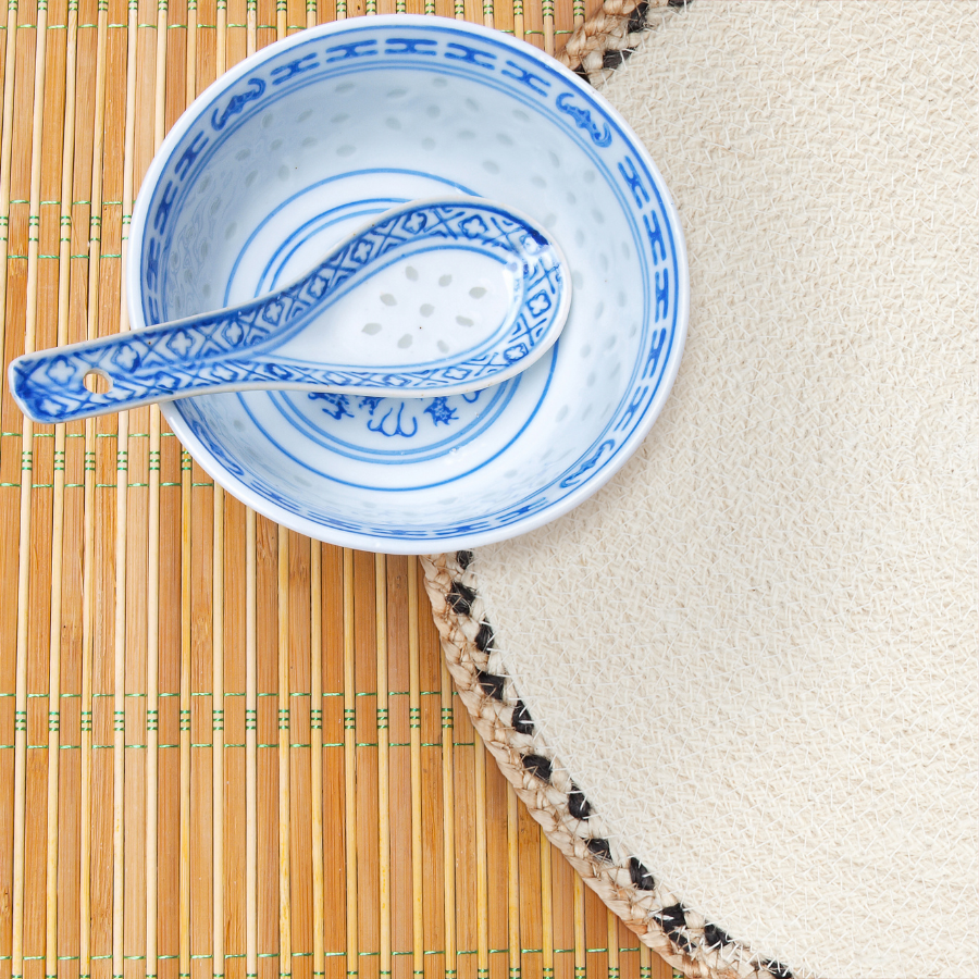 Linnet - Set Of 4 Handmade Jute Round Placemats And Coasters - Fab Habitat , Placemats, 