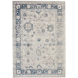 Lupin Navy and White Traditional Distressed Extra Large Rug