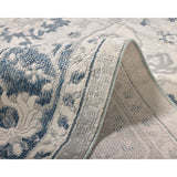 Lupin Navy and White Traditional Distressed Large Rug