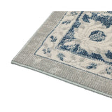 Lupin Navy and White Traditional Distressed Extra Large Rug
